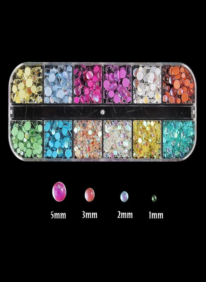 Fcozpjk 3D Aurora Bubble Nail Beads, Mixed Crystal Mermaid Beads for Nails, Nail Art Rhinestones Set with Tweezers, Colored Pearls for Nails, Y2K Nail Charms, Flatback Diamond Gems Decoration Supplies - Image 2